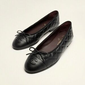 CHANEL Aged Calfskin quilted Ballet Flats size 40 US 9 Brand New In Box $1125